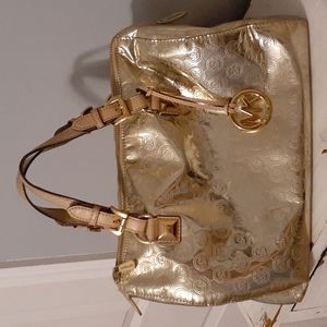 Michael Kors Gold Metallic Satchel